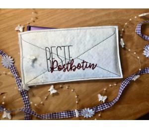 Stickdatei ITH - Umschlag & Anhänger Brief